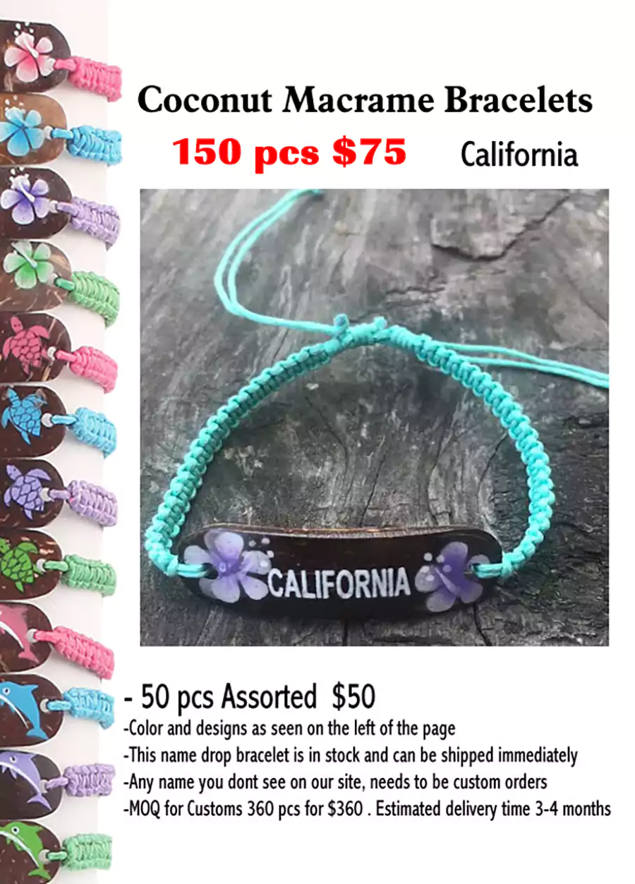 Coconut Macrame Bracelets -California (CL)